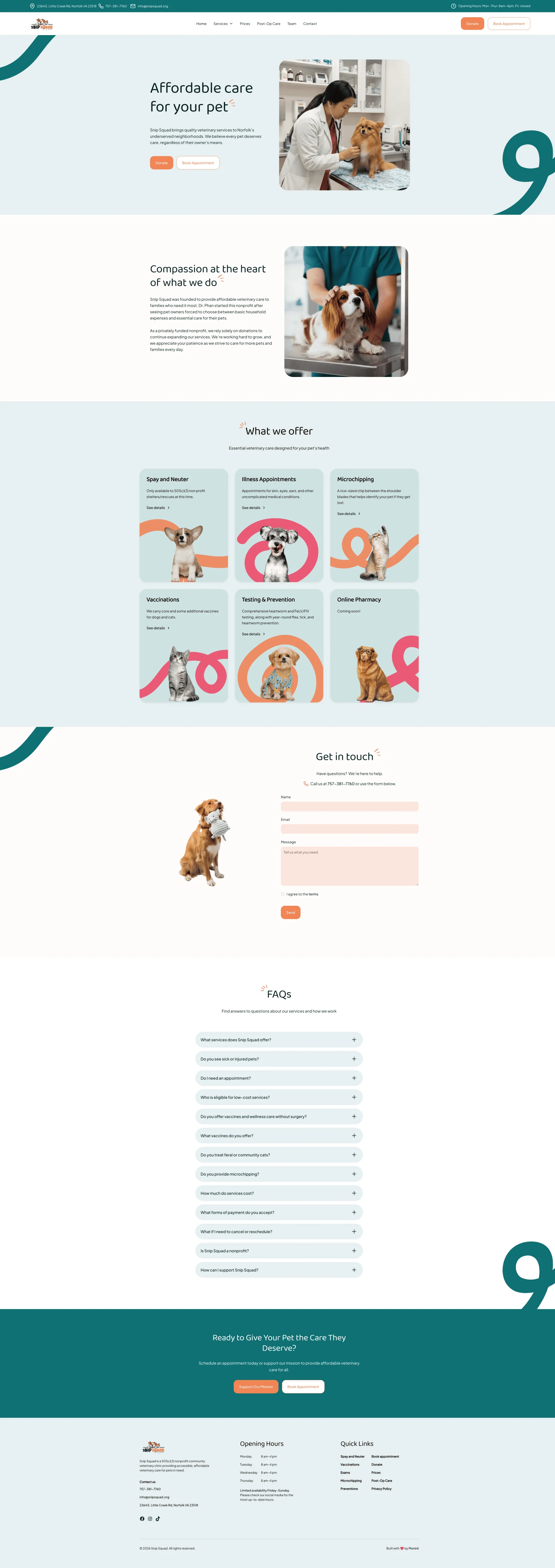 Snip Squad website preview